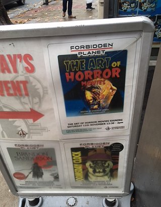 Poster for The Art of Horror Movies signing, Forbidden Planet