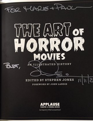 Signed copy of The Art of Horror Movies, edited by Stephen Jones