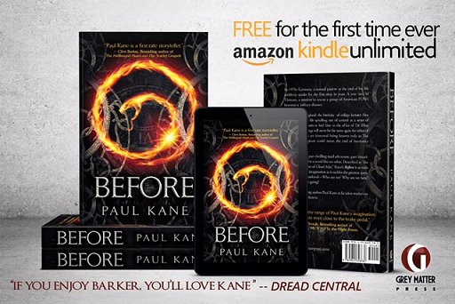 Before by Paul Kane, free on Amazon kindle unlimited