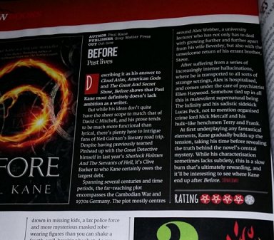 Horrorville review of Before, by Paul Kane