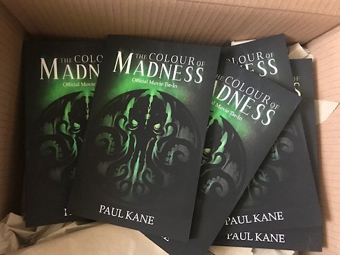 box of contributor copies of The Colour of Madness by Paul Kane