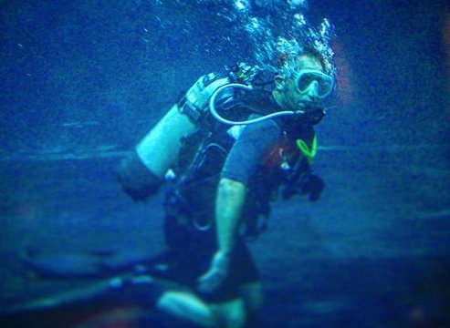 Underwater, diver