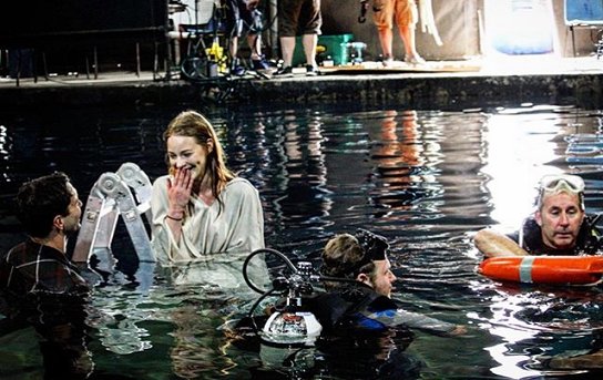 Behind the scenes shot in pool