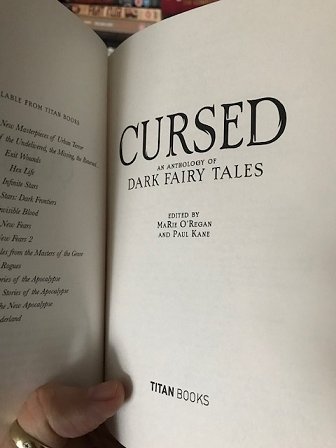 Title page of Cursed, an anthology of dark fairy tales - edited by Marie O'Regan and Paul Kane