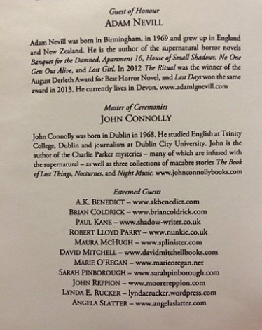 Dublin Ghost Story Festival list of Guests