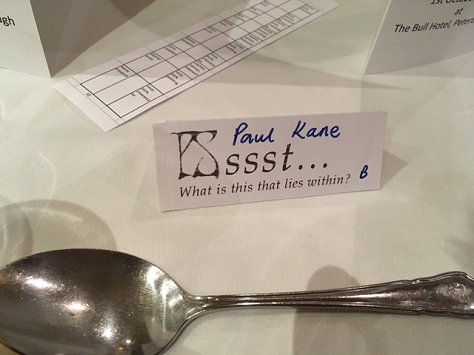 PS nameplate, Paul Kane, FantasyCon 2017 banquet
