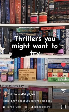 Screenshot - Fictionandfairlylights - thrillers you might want to try. Bookshelves