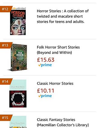 screenshot of Amazon listing for hot releases in anthologies - with Beyond and Within Folk Horror, edited by Paul Kane and Marie O'Regan, at number 13