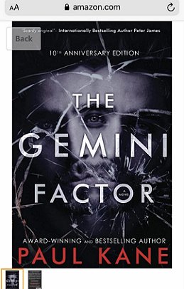 Screenshot - amazon.com. The Gemini Factor by Paul Kane