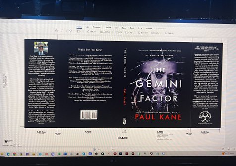 Screenshot of the wraparound cover for The Gemini Factor by Paul Kane