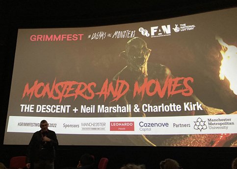 Banner - Grimmfest Monsters and Movies presents The Descent, with a talk by Charlotte Kirk and Neil Marshall