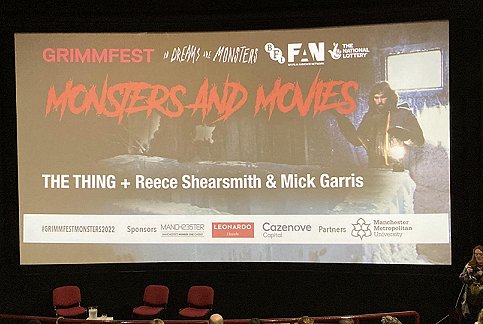 Banner image - Grimmfest Monsters and Movies presents The Thing, with Reece Shearsmith and Mick Garris introducing
