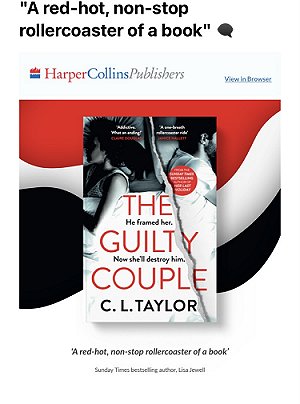 Screenshot: HarperCollins ad for The Guilty Couple by C L Taylor