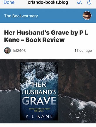 Banner image: The Bookwormery review of Her Husband's Grave by P L Kane