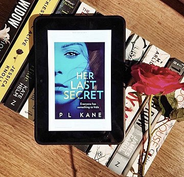image of tablet device, showing Her Last Secret by PL Kane