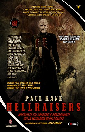 Cover for Italian version of Hellraisers by Paul Kane. Cover features Pinhead standing in front of a naked, kneeling woman with her back to him