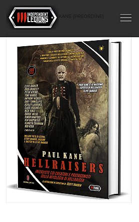 screenshot of the Hardback version of the Italian edition of Hellraisers by Paul Kane