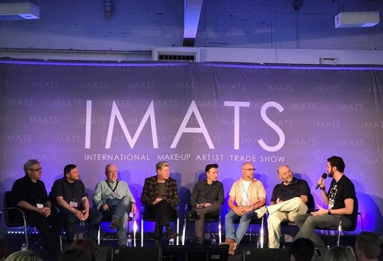 IMATS Hellraiser panel. L to R: Paul Kane, Stuart Conran, Nicholas Vince, Cliff Wallace, John Cormican, Geoff Portass, Bob Keen, Paul Davis