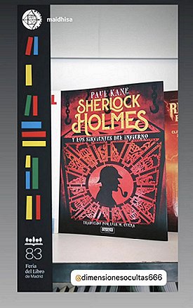 screenshot of a copy of the Spanish edition of Sherlock Holmes and the Servants of Hell by Paul Kane against a white background