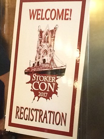 Registration sign, StokerCon 2017