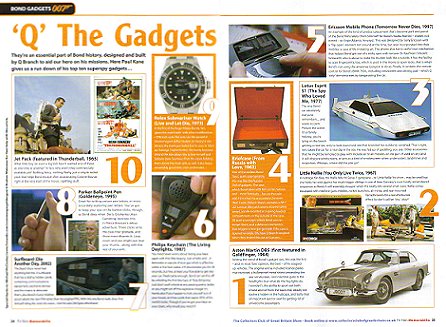 TV and Film Memorabilia, Bond Gadgets article, Paul Kane