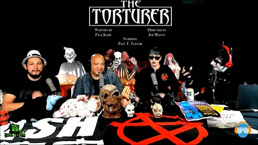 The Torturer - table with make ups and promotional material - with Joe Manco