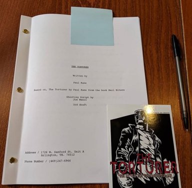 Screenplay for The Torturer, from the story by Paul Kane