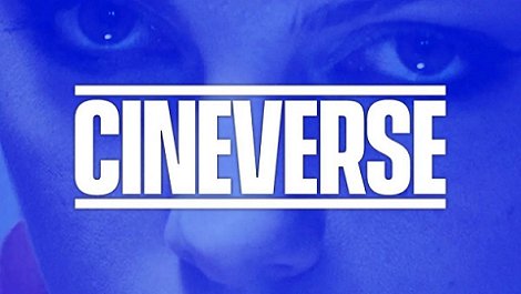 Banner image of a woman's face coloured blue. Text reads Cineverse