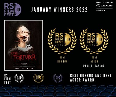Torturer film poster, RS Film Fest, Best Horror winner