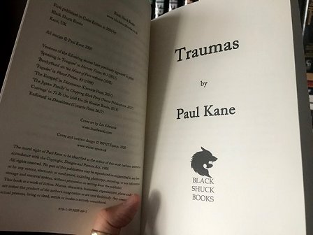 Title page of Traumas by Paul Kane