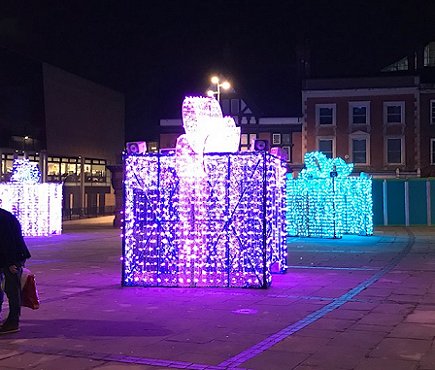 Christmas presents in Derby square