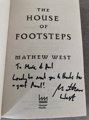 Signed copy of The House of Footsteps by Mathew West