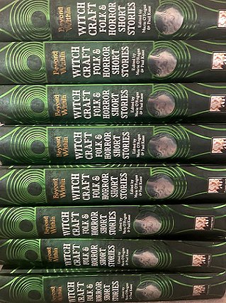 photograph showing a stack of copies of Beyond & Within Witchcraft, edited by Marie O'Regan & Paul Kane, showing the spines of the books