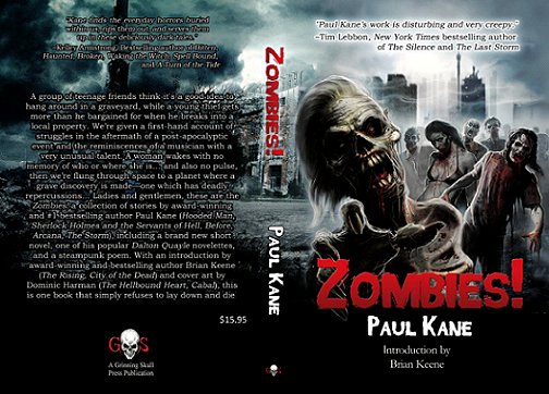 Wraparound book cover for Zombies! by Paul Kane